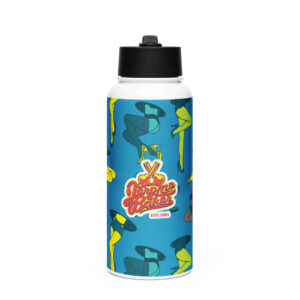 Stainless Steel Water Bottle with a Straw Lid – NY Drop 1 – Indica Style Graphic