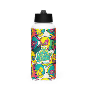 Stainless Steel Water Bottle with a Straw Lid – NY Drop 1 – Indica Style Graphic copy